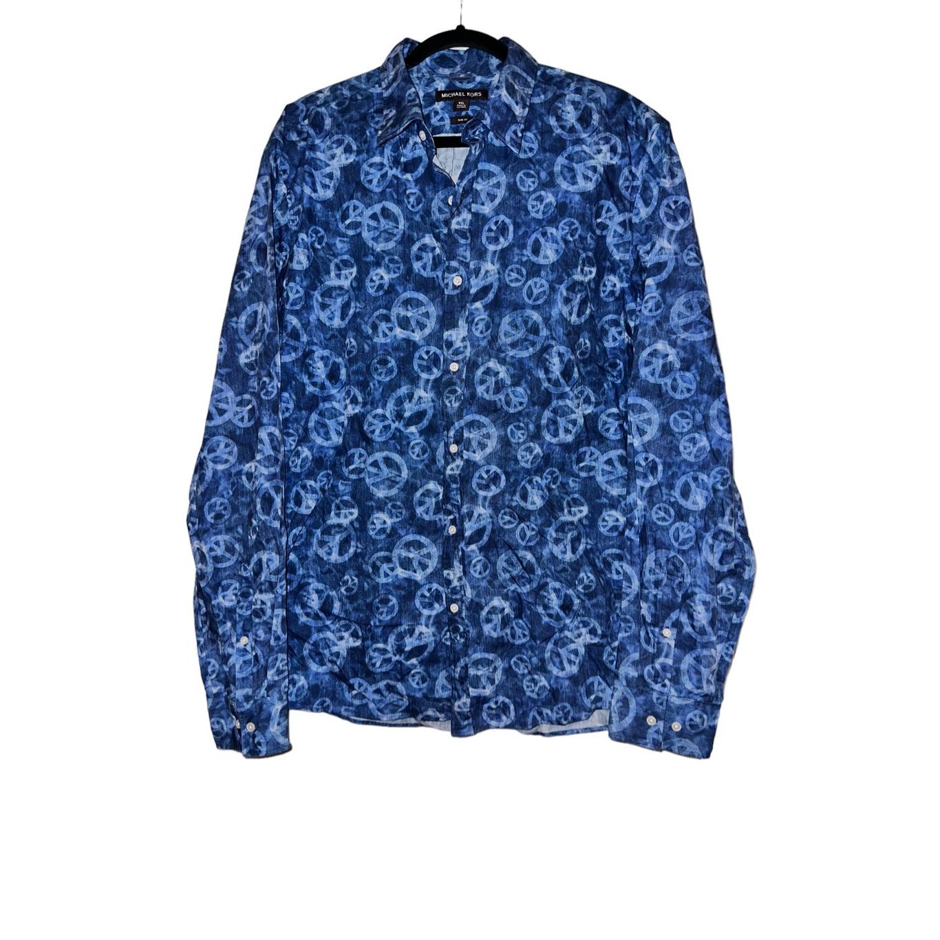 New Mens Michael Kors Long Sleeve Button Down Xxl